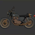 Vintage Gray Motorcycle With Copper Engine Black Seat And Gold Wheels
