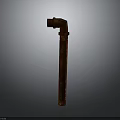 Rusty Red Metal Pipe With Elbow Joint And Textured Surface 3d model