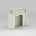 Classical White Fireplace With Carved Details And Decorative Columns Design 3d model