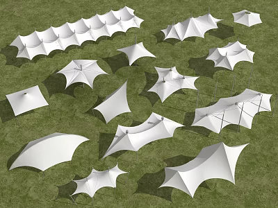 Tensioned membrane awning awning 3d model Tensioned membrane awning awning 3d model