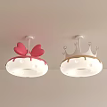 Cute Kids Room Ceiling Lights With Bow Crown Star Ball Decorations