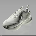 White Nike Casual Sneakers With Chunky Sole And Classic Swoosh Design