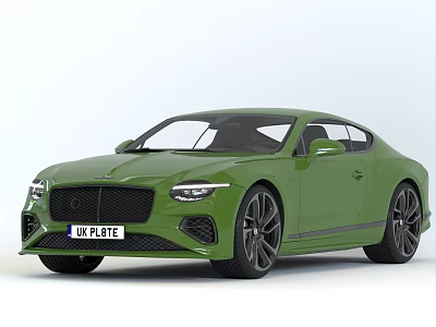Green Bentley Two Door Coupe Sleek Modern Exterior With Black Alloy Wheels 3d model