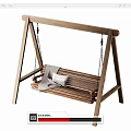 Wooden Outdoor Swing With A Frame Stand And Slat Seat Including Blanket And Cushion