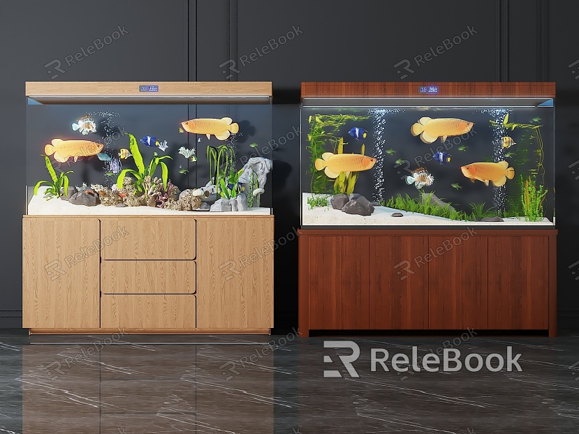 Aquarium Aquarium Aquarium Tropical Fish Golden Dragon Fish model