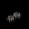 Modern Elegant Chandelier With Transparent Glass Tubes And Golden Metal Frame
