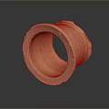 Handcrafted Clay Sculpture Circular Ring Shaped Textured Surface on Dark Background with Reflection 3d model