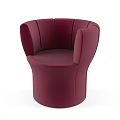 Crimson Modern Design Single Sofa With Curved Backrest And Armrests 3d model