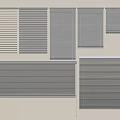 Various White Window Blinds With Different Slat Sizes And Installation Design Options 3d model