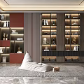 Modern bookcase 3d model