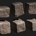 Natural Stone And Wood Handcrafted Cubes For Decorative Home Design Elements 3d model