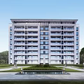Modern Residential Building Simple House Multi-storey Residence 3d model