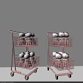 Pink Two Tiered Storage Lockers With Wheels And Hello Kitty Dolls