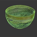 Decorative Glass Bowl Furniture With Colorful Wave Pattern And Yellow Blue Purple Hues