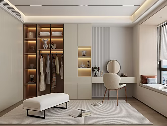 Modern Cloakroom Wardrobe Book Makeup Cabinet Integrated Cabinet Glass Cabinet 3d model