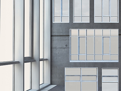 Modern aluminum windows 3d model