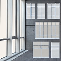 Modern aluminum windows 3d model