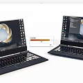 Two Open Laptops Showcasing Modern Design Screen Display And Keyboard Features 3d model