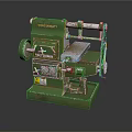 Cincinnati Vintage Green Industrial Machine Tool With Worktable And Control Components