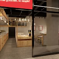 Cozy Restaurant Interior Design With Wooden Furniture Warm Lighting And Glass Door
