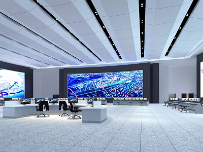 modern monitoring room command center monitoring 3d model