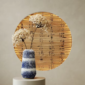 floral flower ornaments green plant vase scroll song dynasty aesthetics 3d model