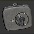 Vintage Electronic Camera With Classic Retro Design And Shiny Metal Body