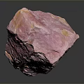 Natural Pink Stone Material With Yellow Veins And Rough Natural Surface