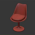 Modern Leisure Chair With Black Curved Backrest White Padded Seat And Round Base