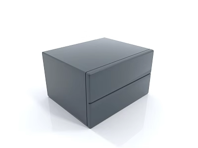 Modern Black Bedside Table With Two Drawers And Smooth Surface Design 3d model