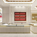 Luxurious China Gold Jewelry Store Interior With Modern Display Counters And Lighting