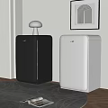 Modern Black and White Refrigerators with Stylish Design in Minimalist Interior