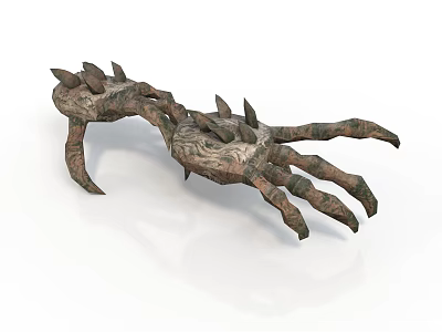 Animal Claw With Spiked Projections And Rough Textured Surface Design 3d model