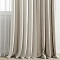 Beige Layered Curtains With Sheer Panels For Modern Home Window Design