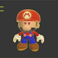 Mario Toy Figurine With Red Hat Black Mustache Blue Overalls And Brown Shoes