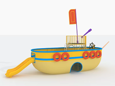 Non-standard slide pirate ship slide 3d model