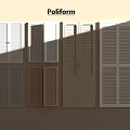 Poliform Shutter Doors Collection Featuring Various Designs And Neutral Tones For Interior Decor 3d model