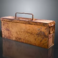 Antique Rusted Metal Toolbox With Vintage Handle And Distressed Surface Finish