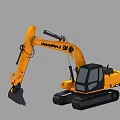 Liugong Yellow Excavator with Crawler Track and Black Cabin and Heavy Duty Bucket
