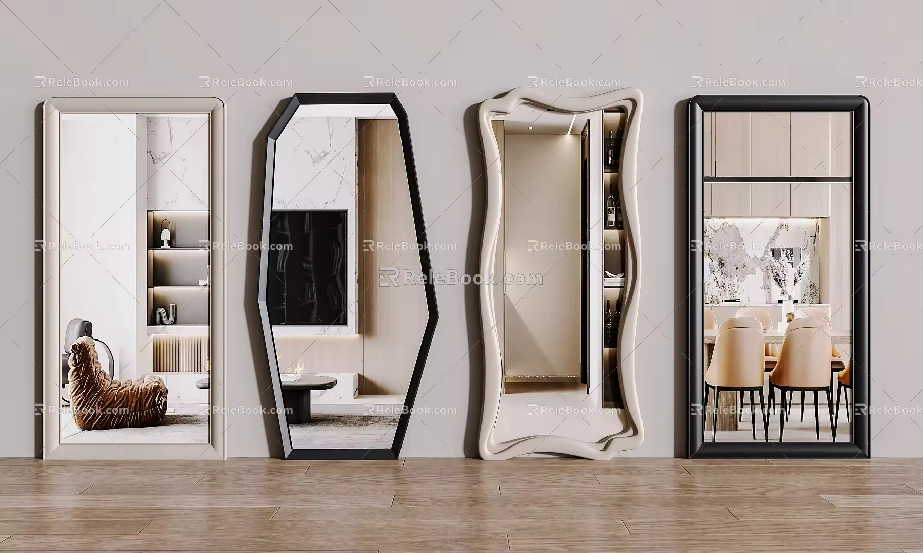 modern mirror floor mirror dressing mirror 3d model