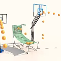 Outdoor Recreational Playground Equipment Featuring Basketball Hoop Trampoline And Balls