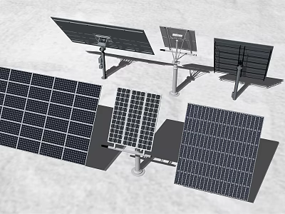 Solar Panels With Various Mounting Structures And Diverse Installation Angles 3d model