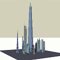 Modern High Rise Office Buildings With Glass Facades And Urban Skyscraper Design