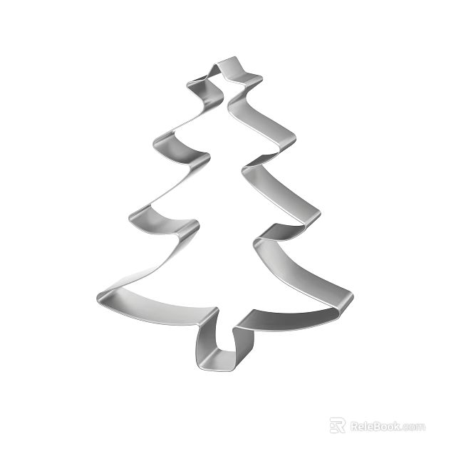 Christmas Tree Shaped Stainless Steel Cookie Cutter Ideal For Holiday Baking Kitchen Tool 3d model 