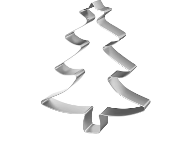 Christmas Tree Shaped Stainless Steel Cookie Cutter Ideal For Holiday Baking Kitchen Tool 3d model