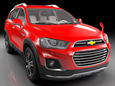 Red Chevrolet SUV With Sleek Front Grille And Body Design 3d model