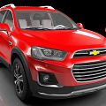 Red Chevrolet SUV With Sleek Front Grille And Body Design