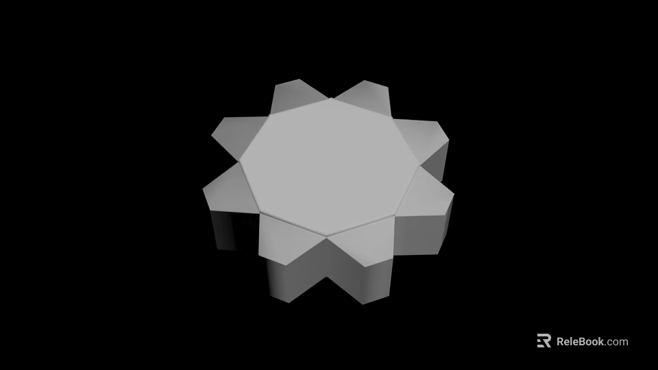 Modern Geometric White Wall Decor With Symmetrical Petal Structure Design 3d model