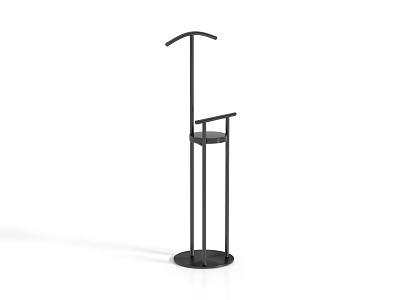 Modern Black Metal Display Rack With Hanging Bar And Small Tray 3d model