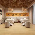 Elegant Zen Style Beauty Salon Interior With Cozy Tea Lounge And Natural Bamboo Decoration